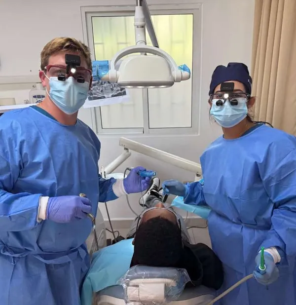 Dr. Milite and Dr. DePinter with person in clinical room